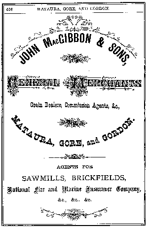 1888 advertisement for John MacGibbon and Sons